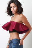 Scuba Knit Ruffle Tube Top