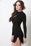 Long Sleeve Round Hem Dress