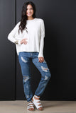 Casual Long Sleeves Dolman Trapeze Top