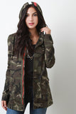 Camouflage Hooded Zipper Jacket