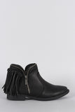 Dollhouse Fringe Zipper Trim Western Flat Booties