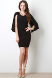 Cape Sleeve Bodycon Dress