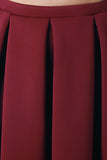 Boxy Pleat High Low Midi Skirt