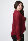 Striped Loose Knit Dolman Top