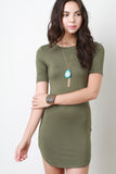 Short Sleeve Round Hem Dress