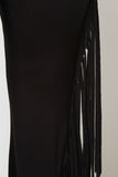 Jersey Knit Side Fringe Flared Bottom Pants