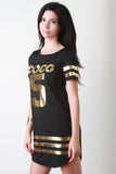 Metallic Coco 5 Jersey Shirt Dress