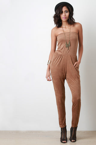 Tube Vegan Suede Jumpsuit