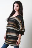 Oversize Stripe Dolman Sweater Top