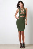 Cage Front Midi Dress