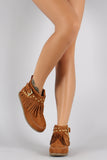 Soda Fringe Cuff Western Moccasin Booties