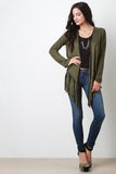 Vegan Suede Asymmetrical Fringe Cardigan