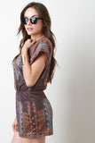 Tribal Surplice Short Sleeve Romper