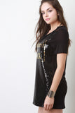 Addicted To Black Sequin Tee Dress