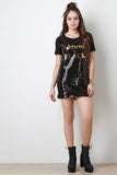 Addicted To Black Sequin Tee Dress