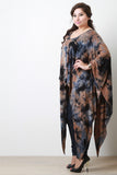 Jersey Knit Tie Dye Sharkbite Poncho Maxi Top