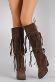 Western Knotted Fringe Over the Knee Boots