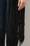 Suede Fringe Maxi Vest