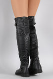 Buckle Strap Round Toe Riding Over-The-Knee Boots