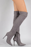 Suede Pointy Toe Stiletto Over-The-Knee Boots