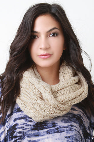 Diamond Thick Knit Infinity Scarf