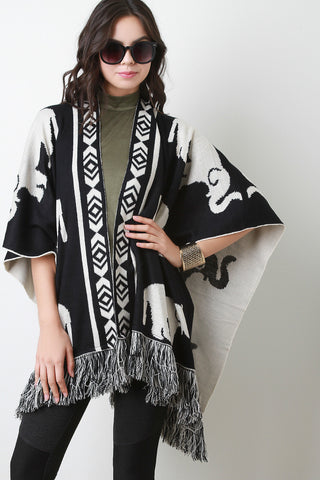 Elephant Draping Fringe Cape