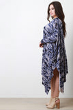 Tie Dye Dolman Sleeve Asymmetrical Dress