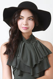 Knotted Strap Felt Floppy Hat