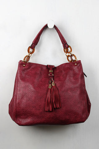 Pebbled Tassel Carryall Bag