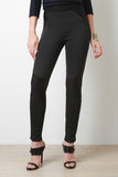 Rib Accent Stretch Knit Leggings