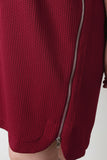 Side Zips Texture Shift Dress