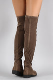 Suede Round Toe Riding Over-The-Knee Boots