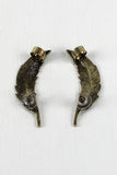 Drifting Feather Cuff Earrings