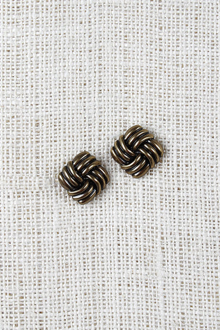 Ridged Interwoven Square Earrings