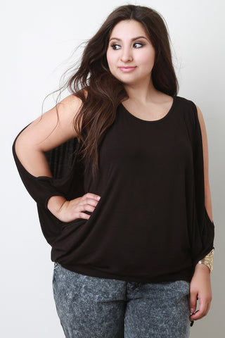 Open Long Sleeve Jersey Knit Top