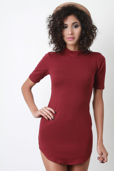 Mock Neck T-Shirt Mini Dress