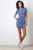 Denim Print T-Shirt Mini Dress