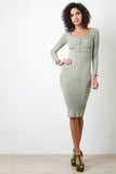 Marled Vertical Ribbed Knit Dress