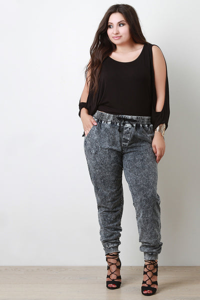 Denim Jogger Pants