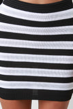 Shimmer Horizontal Stripe Bandage Mini Skirt