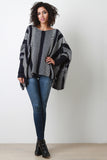 Striped Patterned Knit Dolman Sweater Top