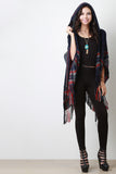 Hooded Melange Stripe Open Front Cardigan