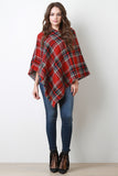 Multicolor Tartan Reversible Poncho