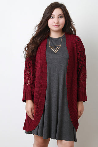 Longline Crochet Dolman Cardigan