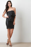 Vegan Leather Lush Bow Tube Dress