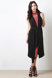 Sleeveless Longline Trench Coat