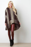 Ombre Stripes Mixed Knit High-Low Sweater