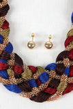 Woven Embroidery Tube Chain Necklace