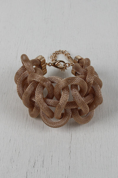 Square Knots Woven Tube Chain Bracelet