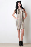 Retro Vertical Striped Knitted Dress